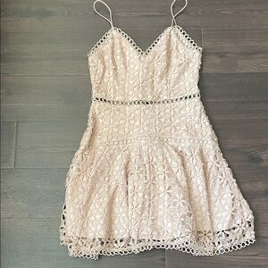 Chic Light Pink Lace Mini Dress